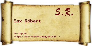 Sax Róbert névjegykártya